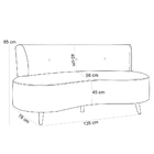 Sofá Chaise Living 2 Lugares 135cm Para Sala Istambul K01 Bou