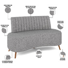 Sofá Chaise Living 2 Lugares 160cm Para Sala Cayman K01 Linho