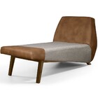 Sofá Chaise Longue Sala De Estar Vega D02 Linho Cinza C-472 C