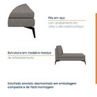 Sofá Chaise Sem Braço 100cm Calla Cabecasa Madeiraoriginals P