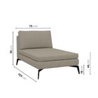 Sofá Chaise Sem Braço 75cm Calla Cabecasa Madeiraoriginals Be