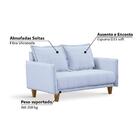 Sofá Charlote Com Pés Em Madeira 134 Cm- Cinza Mescla