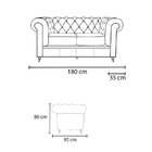 Sofá Chester Duo De Couro 2 Lugares Conhaque Com Brilho - Mem