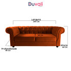 Sofá Chesterfield 3 Lugares Enseada 244 Cm Fixo Moderno Retrô