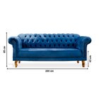 Sofá Chesterfield Clássico 3 Lugares Azul