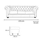 Sofá Chesterfield De Couro 3 Lugares Preto Pigmentado - Mempra