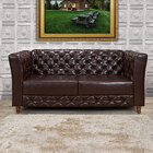 Sofá Chesterfield Em Courissimo 3 Lugares Marrom