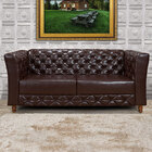 Sofá Chesterfield Em Courissimo 4 Lugares Marrom