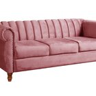 Sofá Chesterfield Realeza 3 Lugares Decoração Retrô Rosa