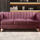 Sofá Chesterfield Realeza 3 Lugares Decoração Retrô Roxo