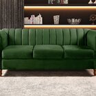 Sofá Chesterfield Realeza 3 Lugares Decoração Retrô Verde
