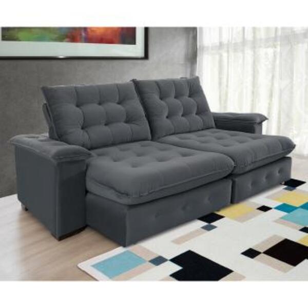 Sofá Coliseu 2,00m Retrátil E Reclinável Super Pillow  - Chum