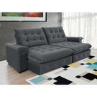 Sofá Coliseu 2.60m Retrátil E Reclinável Super Pillow - Chumbo