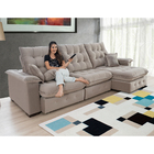 Sofá Coliseu 2.90m Retrátil E Reclinável Super Pillow - Avelã