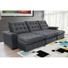 Sofá Coliseu 3.40m Retrátil E Reclinável Super Pillow - Chumbo