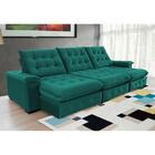 Sofá Coliseu 3.40m Retrátil E Reclinável Super Pillow - Verde