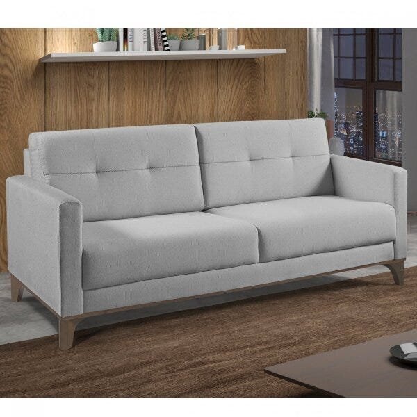 Sofá Com 2 Lugares Esteban  Cinza