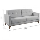 Sofá Com 3 Lugares Esteban  Cinza