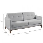 Sofá Com 3 Lugares Esteban  Cinza