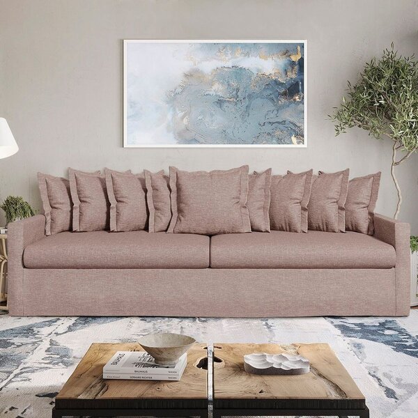 Sofá Com Capa 100% Removível E Lavável Enseada 280cm Bege Esc