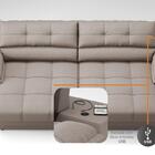 Sofá com Carregador USB e Molas no Assento Retrátil Reclináve