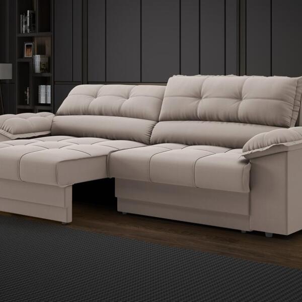 Sofá com Carregador USB e Molas no Assento Retrátil Reclináve