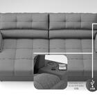 Sofá com Carregador USB e Molas no Assento Retrátil Reclináve