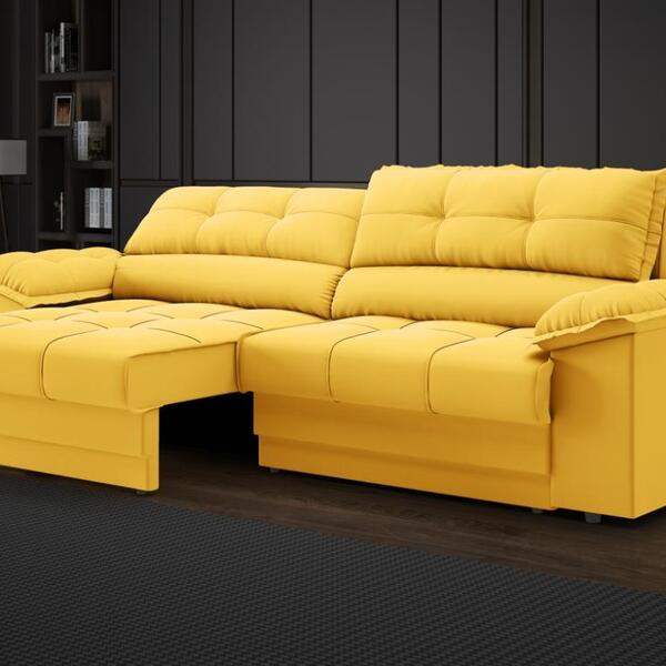 Sofá com Carregador USB e Molas no Assento Retrátil Reclináve