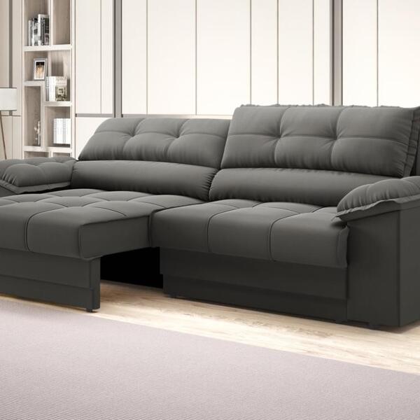 Sofá com Carregador USB e Molas no Assento Retrátil Reclináve