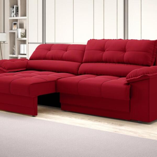 Sofá com Carregador USB e Molas no Assento Retrátil Reclináve