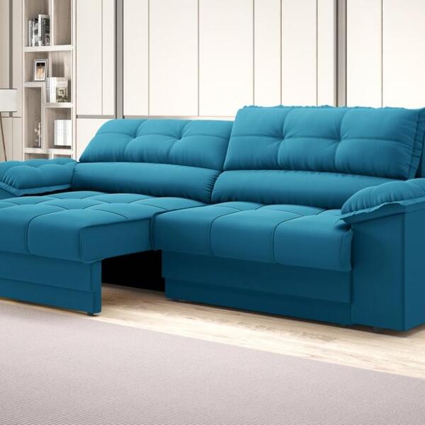 Sofá com Carregador USB e Molas no Assento Retrátil Reclináve