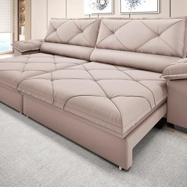 Sofá Com Carregador Usb E Molas No Assento Retrátil Reclináve