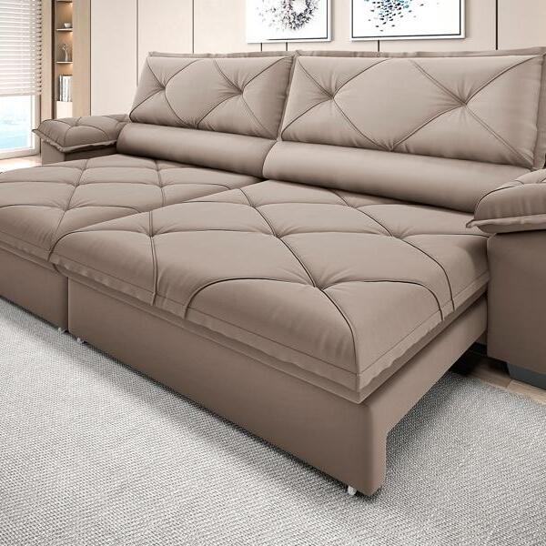 Sofá Com Carregador Usb E Molas No Assento Retrátil Reclináve