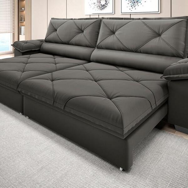 Sofá Com Carregador Usb E Molas No Assento Retrátil Reclináve