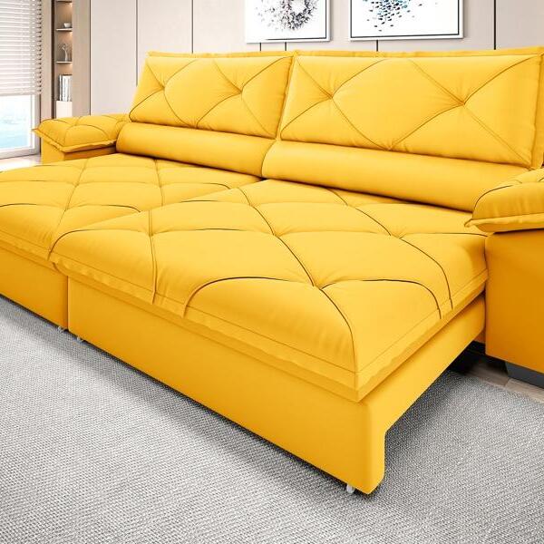 Sofá Com Carregador Usb E Molas No Assento Retrátil Reclináve