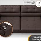 Sofá Com Carregador Usb Retrátil Reclinável Monaco 2,10m Velo