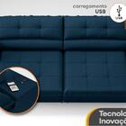 Sofá Com Carregador Usb Retrátil Reclinável Monaco 2,10m Velo