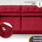 Sofá Com Carregador Usb Retrátil Reclinável Monaco 2,10m Velo