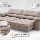 Sofá Com Carregador Usb Retrátil Reclinável Monaco 2,10m Velo