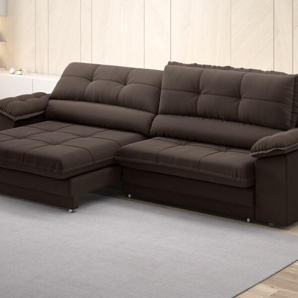 Sofá Com Carregador Usb Retrátil Reclinável Monaco 2,50m Velo