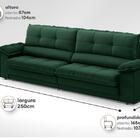 Sofá Com Carregador Usb Retrátil Reclinável Monaco 2,50m Velo