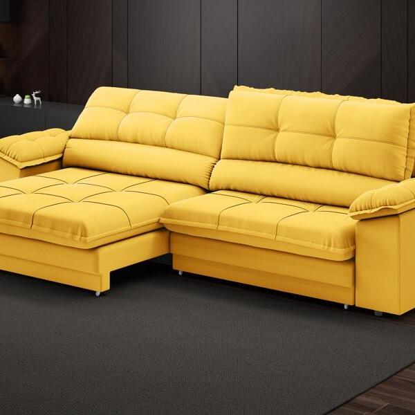 Sofá Com Carregador Usb Retrátil Reclinável Monaco 2,50m Velo