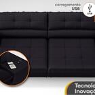 Sofá Com Carregador Usb Retrátil Reclinável Monaco 2,50m Velo