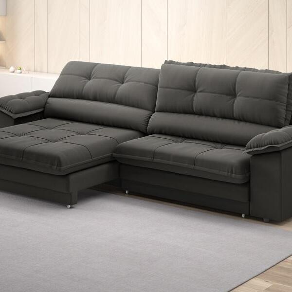 Sofá Com Carregador Usb Retrátil Reclinável Monaco 2,90m Velo