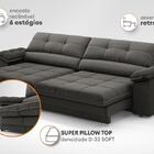 Sofá Com Carregador Usb Retrátil Reclinável Monaco 2,90m Velo