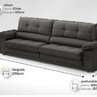 Sofá Com Carregador Usb Retrátil Reclinável Monaco 2,90m Velo