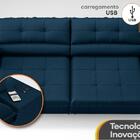 Sofá Com Carregador Usb Retrátil Reclinável Montreal 2,10m Ve