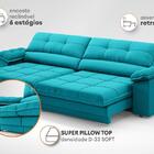 Sofá Com Carregador Usb Retrátil Reclinável Montreal 2,50m Ve