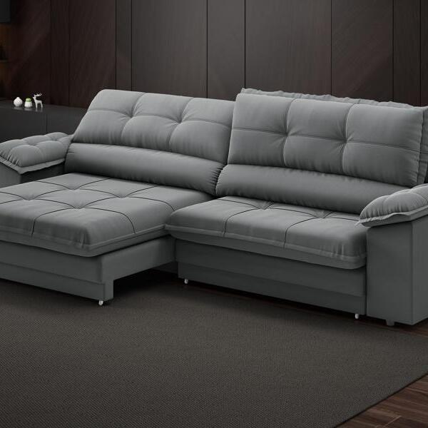 Sofá Com Carregador Usb Retrátil Reclinável Montreal 2,90m Ve