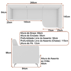 Sofá Com Chaise 3 Lugares 260cm Flames Courino Marrom - Salla